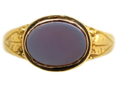 18ct Gold Early Victorian Signet Ring Set with a Carnelian