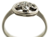 Art Deco 18ct White Gold Ring Set With Four Diamonds