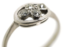 Art Deco 18ct White Gold Ring Set With Four Diamonds