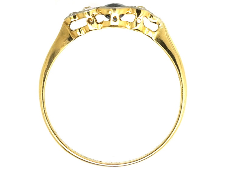 Edwardian 18ct Gold & Platinum, Sapphire & Diamond Ring