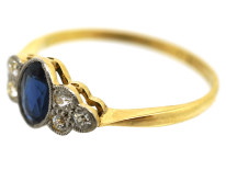 Edwardian 18ct Gold & Platinum, Sapphire & Diamond Ring