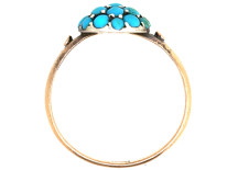 Edwardian 9ct Gold & Turquoise Cluster Ring