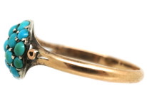 Edwardian 9ct Gold & Turquoise Cluster Ring