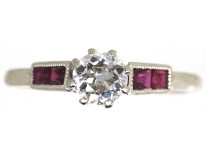 Art Deco Platinum, Ruby & Diamond Ring