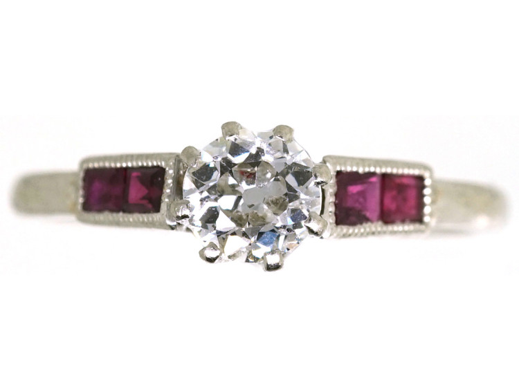 Art Deco Platinum, Ruby & Diamond Ring