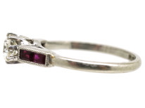 Art Deco Platinum, Ruby & Diamond Ring