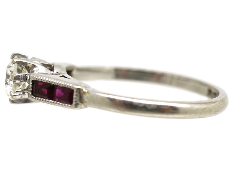 Art Deco Platinum, Ruby & Diamond Ring