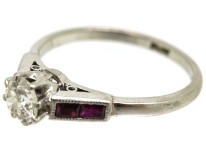 Art Deco Platinum, Ruby & Diamond Ring