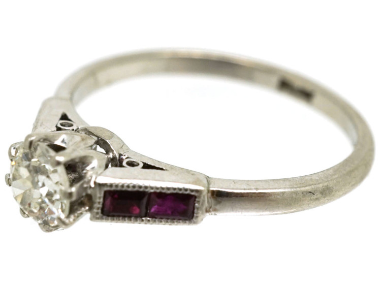 Art Deco Platinum, Ruby & Diamond Ring