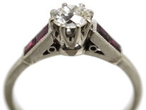Art Deco Platinum, Ruby & Diamond Ring