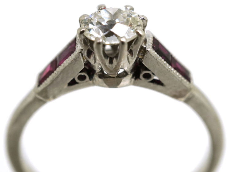 Art Deco Platinum, Ruby & Diamond Ring