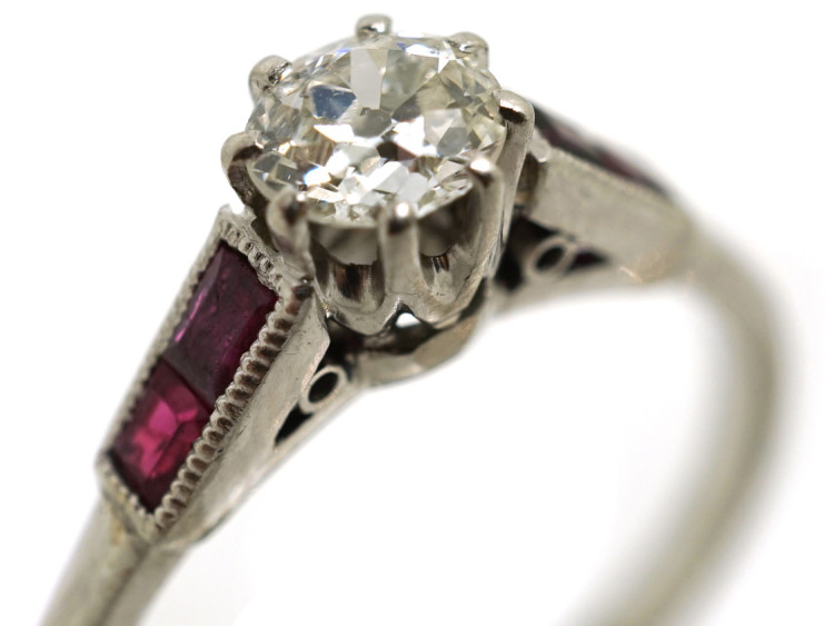 Art Deco Platinum, Ruby & Diamond Ring