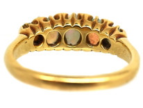 Edwardian Opal & Rose Diamond Five Stone Ring
