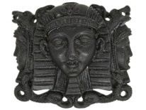 Grand Tour Carved Black Lava Egyptian Revival Brooch