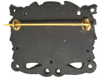 Grand Tour Carved Black Lava Egyptian Revival Brooch