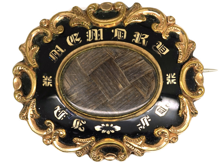 Victorian 15ct Gold Memorial Brooch