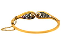 Edwardian 15ct Gold & Diamond Bangle