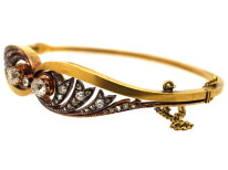 Edwardian 15ct Gold & Diamond Bangle