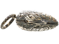 Georgian Silver Heart Shaped Pendant with Vinaigrette Inside