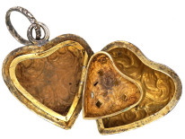 Georgian Silver Heart Shaped Pendant with Vinaigrette Inside