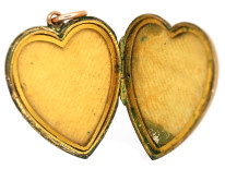 Edwardian 9ct Back & Front Heart Shaped Locket Set With a Rose Diamond
