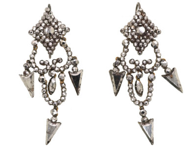 Georgian Cut Steel Drop Earrings Georgian Cut Steel Drop Earrings