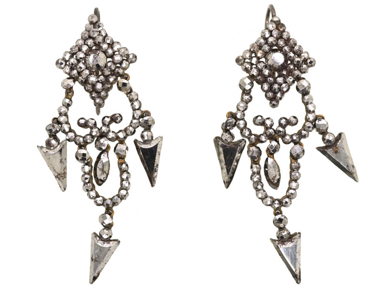 Georgian Cut Steel Drop Earrings