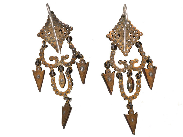 Georgian Cut Steel Drop Earrings