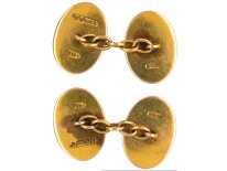Art Deco 9ct Gold Engine Turned Cufflinks