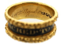 Georgian 18ct Gold & Enamel Mourning Ring for William Dent