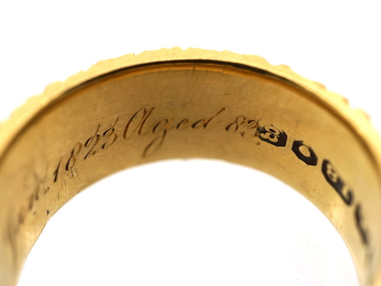 Georgian 18ct Gold & Enamel Mourning Ring for William Dent