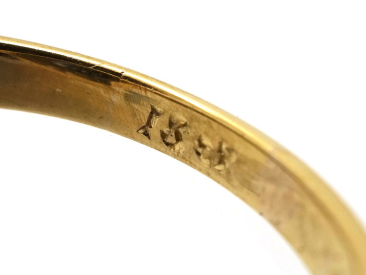 Edwardian 18ct Gold Oval Sapphire & Diamond Ring