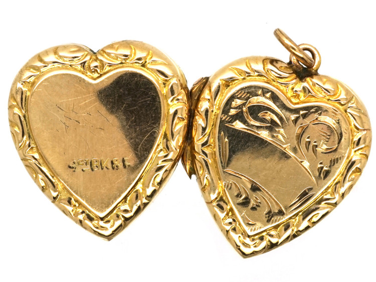 Edwardian 9ct Back & Front Heart Locket