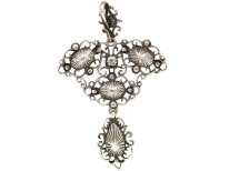 Edwardian Silver & Blue & White Paste Pendant