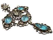Edwardian Silver & Blue & White Paste Pendant