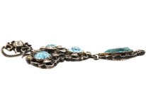 Edwardian Silver & Blue & White Paste Pendant