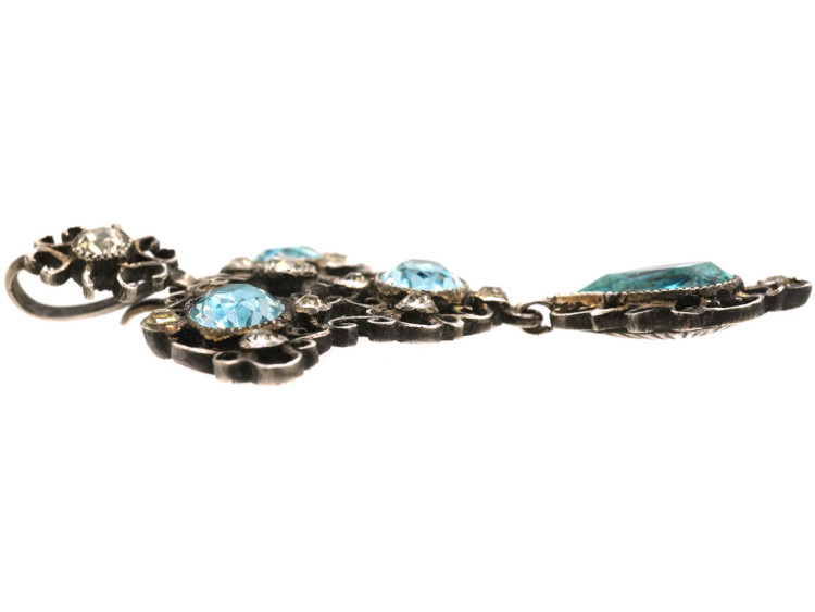 Edwardian Silver & Blue & White Paste Pendant