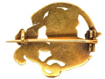 Art Nouveau 18ct Gold & Rose Diamond Brooch of a Lady with an Iris