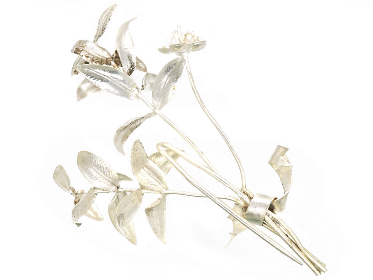 Victorian Silver Lily Brooch
