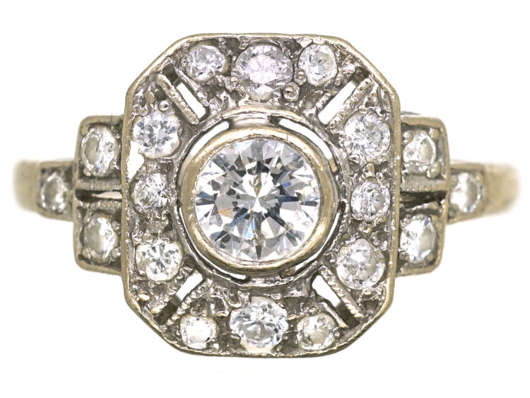 Art Deco 18ct White Gold Diamond Ring