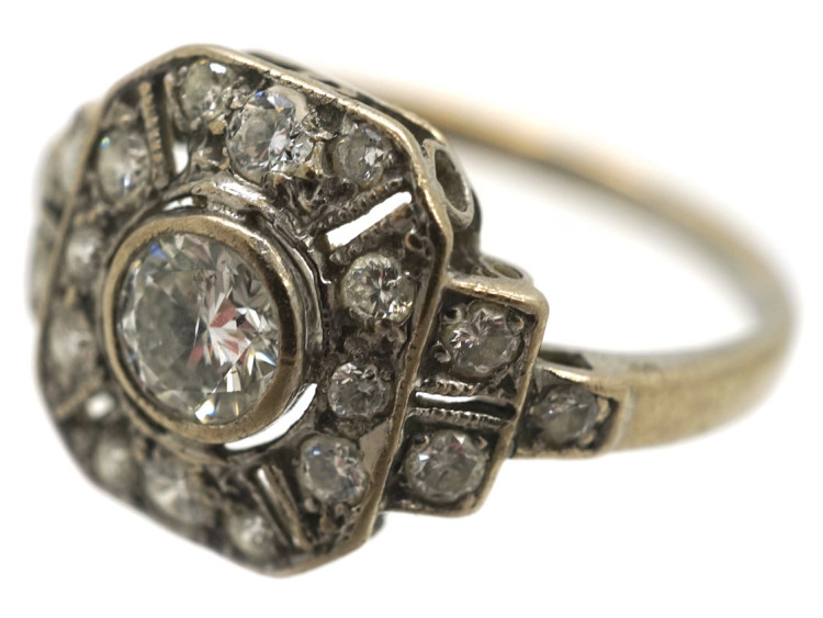 Art Deco 18ct White Gold Diamond Ring