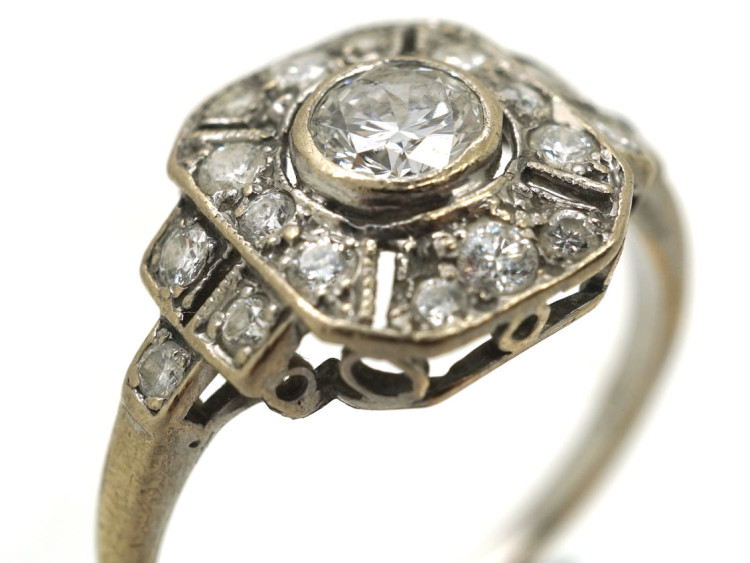 Art Deco 18ct White Gold Diamond Ring