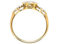 Edwardian 18ct Gold, Platinum & Diamond Cluster Ring
