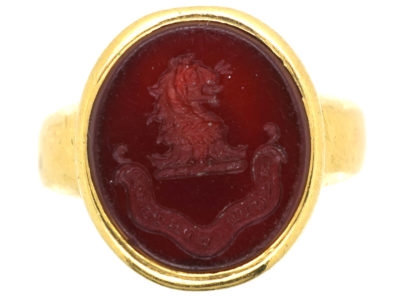Victorian 18ct Gold & Carnelian Intaglio Signet Ring
