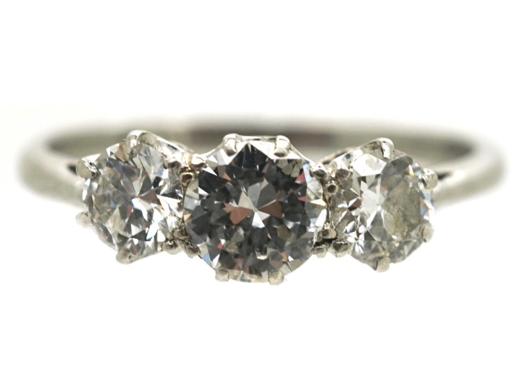 Platinum Three Stone Diamond Ring