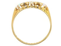 Edwardian 18ct Gold, Rose Diamond & Opal Three Stone Ring