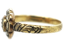 Georgian 18ct Gold Rose Diamond Cluster Ring
