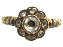 Georgian 18ct Gold Rose Diamond Cluster Ring