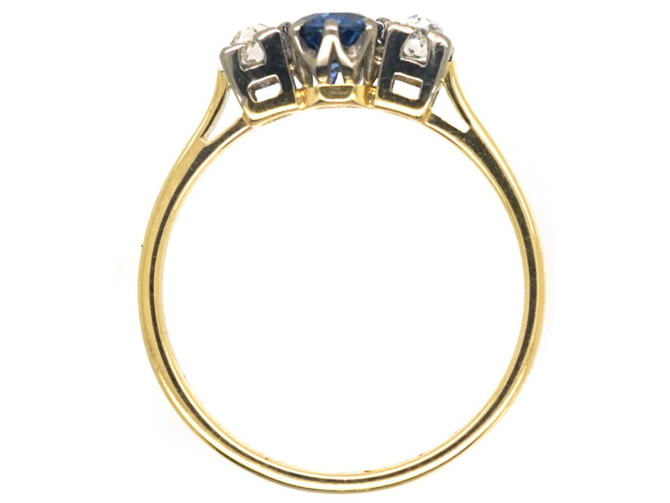Art Deco 18ct Gold, Sapphire & Diamond Ring