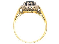 18ct Gold Sapphire & Diamond Oval Cluster Ring